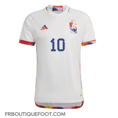 Maillot de foot Belgique Eden Hazard #10 Extérieur vêtements Monde 2022 Manches Courtes
